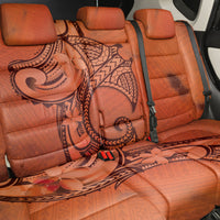 Polynesia Manta Ray Tattoo Back Car Seat Cover Tropical Plumeria Orange Polynesian Pattern LT14 - Polynesian Pride