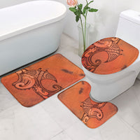 Polynesia Manta Ray Tattoo Bathroom Set Tropical Plumeria Orange Polynesian Pattern LT14 - Polynesian Pride