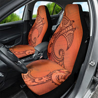 Polynesia Manta Ray Tattoo Car Seat Cover Tropical Plumeria Orange Polynesian Pattern