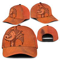 Polynesia Manta Ray Tattoo Classic Cap Tropical Plumeria Orange Polynesian Pattern LT14 - Polynesian Pride
