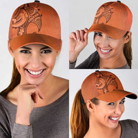 Polynesia Manta Ray Tattoo Classic Cap Tropical Plumeria Orange Polynesian Pattern LT14 - Polynesian Pride