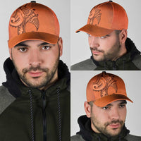Polynesia Manta Ray Tattoo Classic Cap Tropical Plumeria Orange Polynesian Pattern LT14 - Polynesian Pride