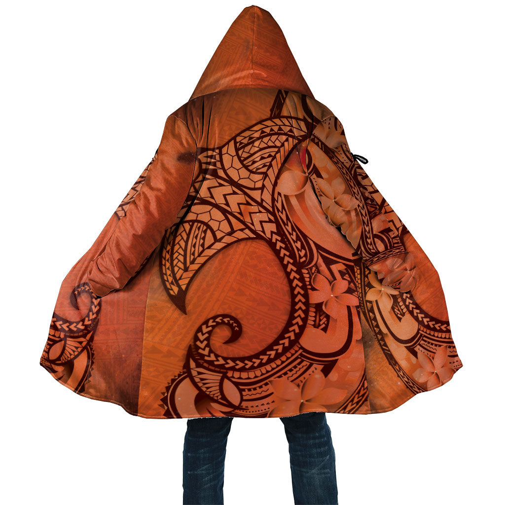 Polynesia Manta Ray Tattoo Cloak Tropical Plumeria Orange Polynesian Pattern LT14 Unisex Orange - Polynesian Pride