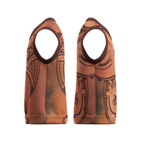 Polynesia Manta Ray Tattoo Christmas Knitted V-Neck Vest Tropical Plumeria Orange Polynesian Pattern LT14 - Polynesian Pride