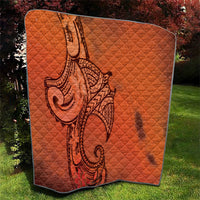 Polynesia Manta Ray Tattoo Quilt Tropical Plumeria Orange Polynesian Pattern LT14 - Polynesian Pride
