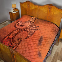 Polynesia Manta Ray Tattoo Quilt Tropical Plumeria Orange Polynesian Pattern LT14 - Polynesian Pride