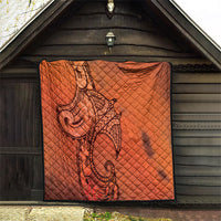 Polynesia Manta Ray Tattoo Quilt Tropical Plumeria Orange Polynesian Pattern LT14 - Polynesian Pride