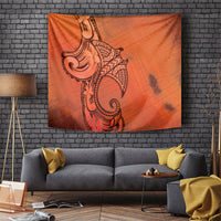 Polynesia Manta Ray Tattoo Tapestry Tropical Plumeria Orange Polynesian Pattern LT14 Orange - Polynesian Pride
