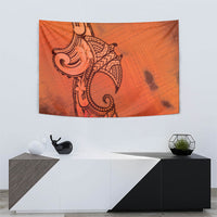 Polynesia Manta Ray Tattoo Tapestry Tropical Plumeria Orange Polynesian Pattern LT14 - Polynesian Pride