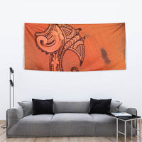 Polynesia Manta Ray Tattoo Tapestry Tropical Plumeria Orange Polynesian Pattern LT14 - Polynesian Pride