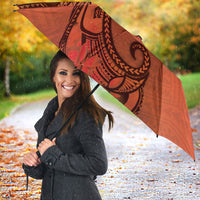 Polynesia Manta Ray Tattoo Umbrella Tropical Plumeria Orange Polynesian Pattern