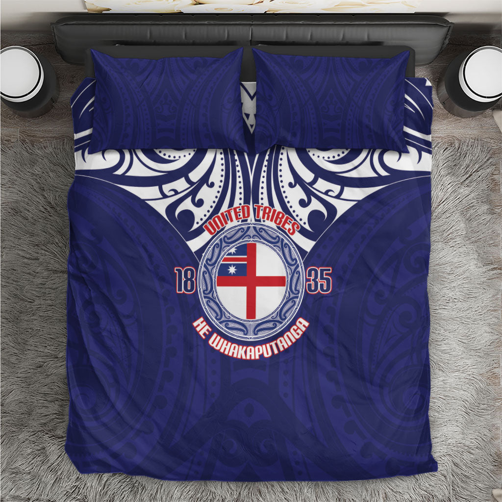 New Zealand United Tribes Te Kara Bedding Set He Whakaputanga Maori Pattern LT14 Blue - Polynesian Pride