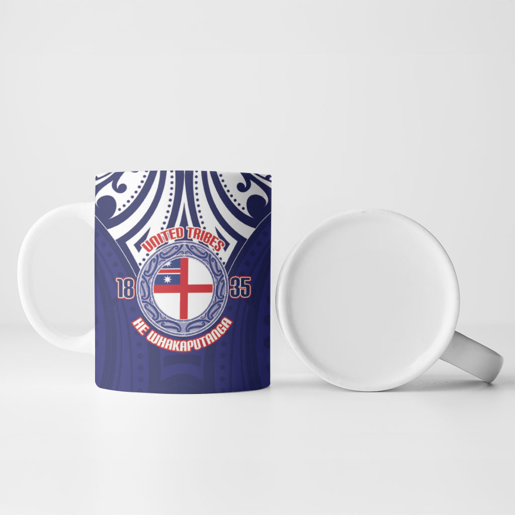 New Zealand United Tribes Te Kara Ceramic Mug He Whakaputanga Maori Pattern LT14 - Polynesian Pride