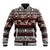 Bula Fiji Baseball Jacket Fijian Tapa Masi With Hibiscus Flowers LT14 Unisex Brown - Polynesian Pride