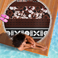 Bula Fiji Beach Blanket Fijian Tapa Masi With Hibiscus Flowers LT14 - Polynesian Pride