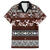 Bula Fiji Family Matching Puletasi Dress and Hawaiian Shirt Fijian Tapa Masi With Hibiscus Flowers LT14 Dad's Shirt - Short Sleeve Brown - Polynesian Pride