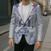 Queen Salote College 100 Years Personalized Blazer Tonga QSC Heilala Lei White Ngatu Pattern