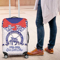 Queen Salote College 100 Years Personalized Luggage Cover Tonga QSC Heilala Lei White Ngatu Pattern