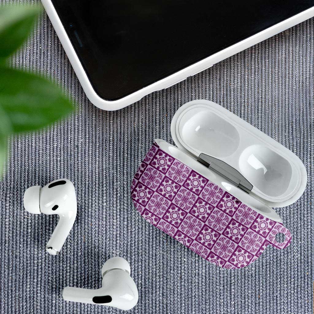 Poni Palaka Quilt Hawaii AirPods Case Hawaiian Tropical Monstera Sea Turtle
