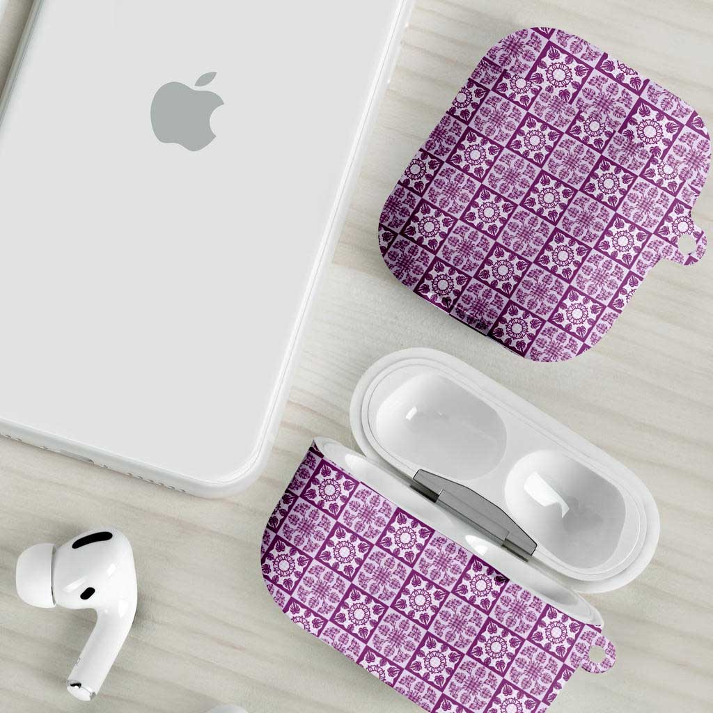 Poni Palaka Quilt Hawaii AirPods Case Hawaiian Tropical Monstera Sea Turtle