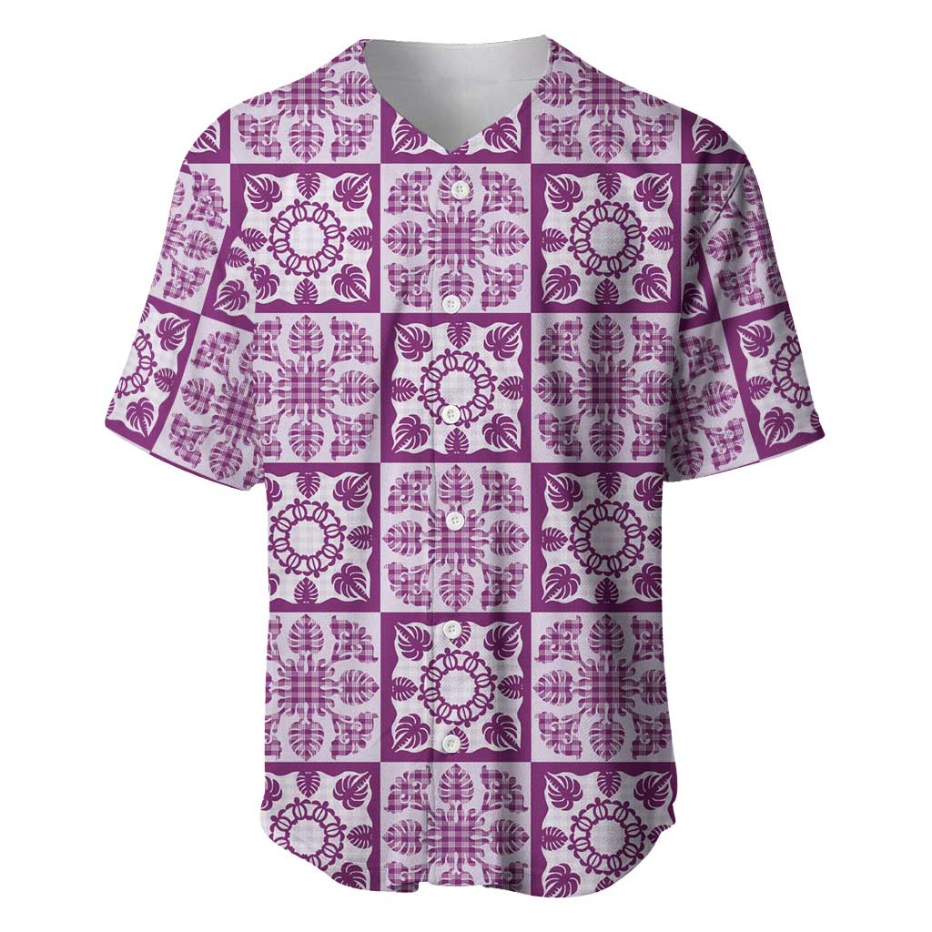Poni Palaka Quilt Hawaii Baseball Jersey Hawaiian Tropical Monstera Sea Turtle