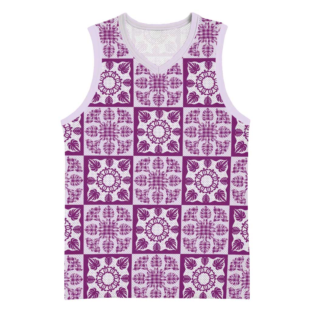 Poni Palaka Quilt Hawaii Basketball Jersey Hawaiian Tropical Monstera Sea Turtle