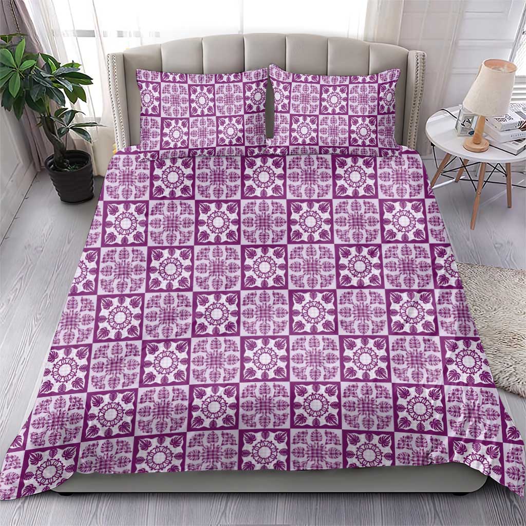Poni Palaka Quilt Hawaii Bedding Set Hawaiian Tropical Monstera Sea Turtle