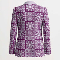 Poni Palaka Quilt Hawaii Blazer Hawaiian Tropical Monstera Sea Turtle