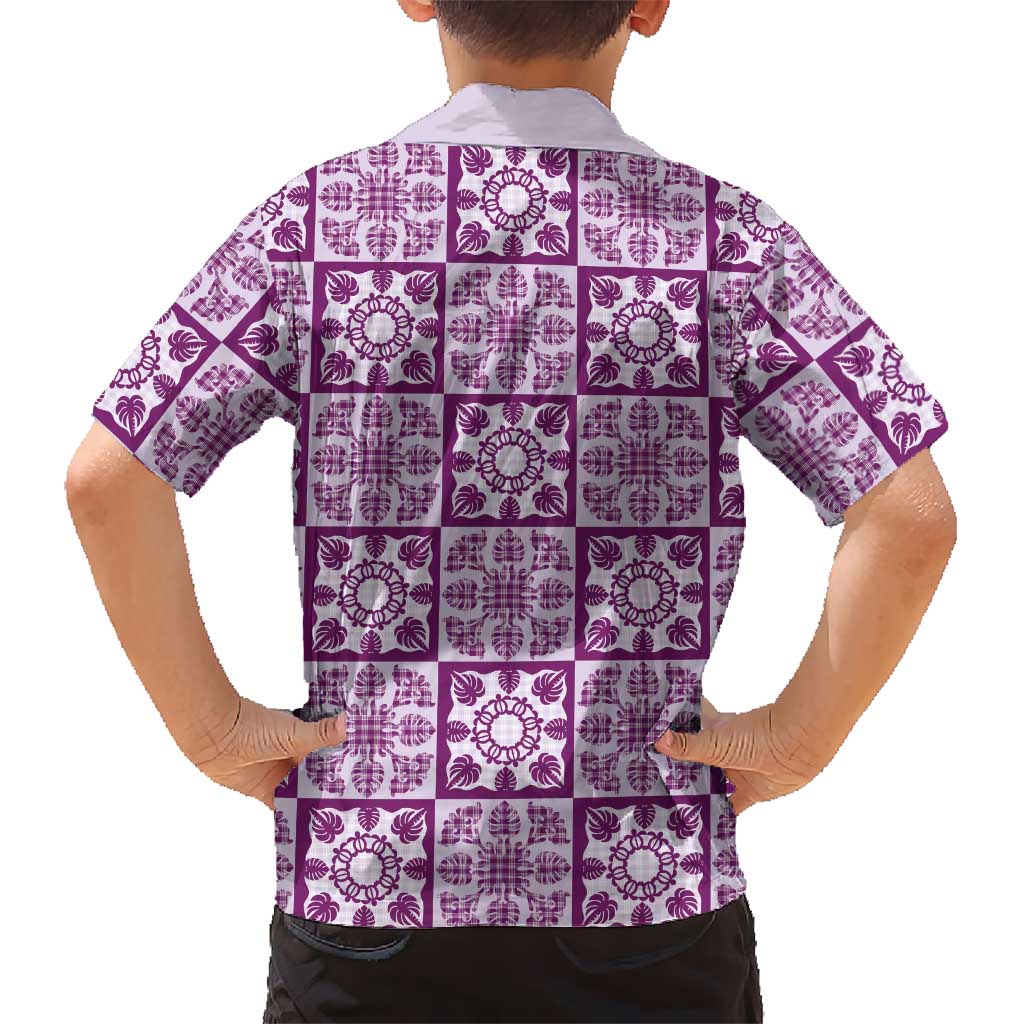 Poni Palaka Quilt Hawaii Family Matching Off Shoulder Short Dress and Hawaiian Shirt Hawaiian Tropical Monstera Sea Turtle LT14 - Polynesian Pride