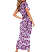 Poni Palaka Quilt Hawaii Family Matching Short Sleeve Bodycon Dress and Hawaiian Shirt Hawaiian Tropical Monstera Sea Turtle LT14 - Polynesian Pride