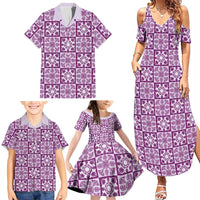 Poni Palaka Quilt Hawaii Family Matching Summer Maxi Dress and Hawaiian Shirt Hawaiian Tropical Monstera Sea Turtle LT14 - Polynesian Pride