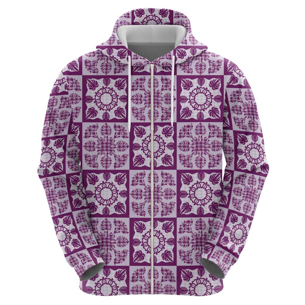 Poni Palaka Quilt Hawaii Hoodie Hawaiian Tropical Monstera Sea Turtle