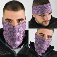 Poni Palaka Quilt Hawaii Neck Gaiter Hawaiian Tropical Monstera Sea Turtle