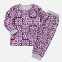 Poni Palaka Quilt Hawaii Christmas Pajama Set Hawaiian Tropical Monstera Sea Turtle LT14 Men Purple - Polynesian Pride