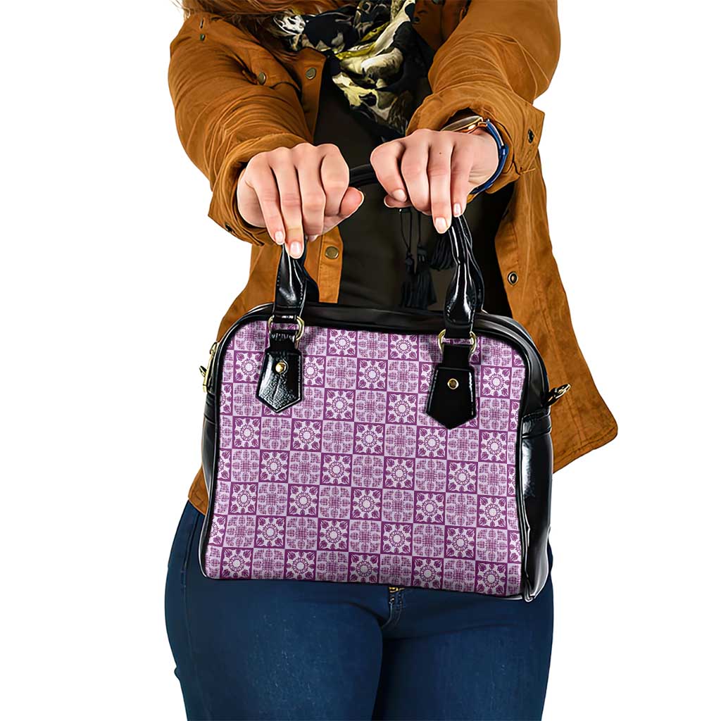 Poni Palaka Quilt Hawaii Shoulder Handbag Hawaiian Tropical Monstera Sea Turtle