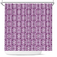 Poni Palaka Quilt Hawaii Shower Curtain Hawaiian Tropical Monstera Sea Turtle