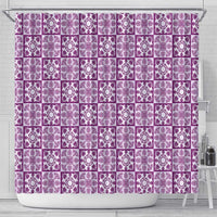 Poni Palaka Quilt Hawaii Shower Curtain Hawaiian Tropical Monstera Sea Turtle