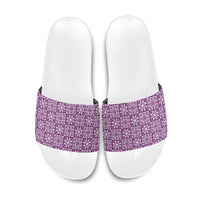 Poni Palaka Quilt Hawaii Slide Sandals Hawaiian Tropical Monstera Sea Turtle