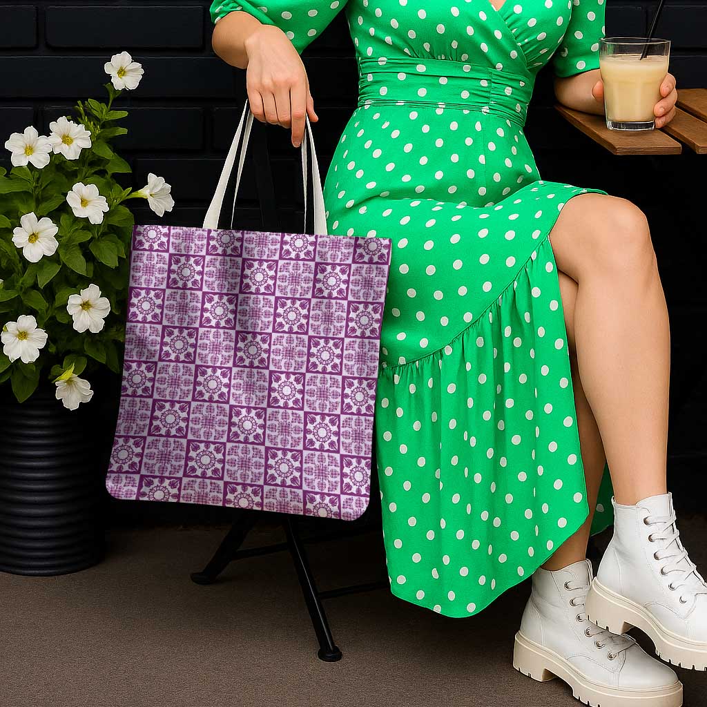 Poni Palaka Quilt Hawaii Tote Bag Hawaiian Tropical Monstera Sea Turtle