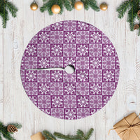Poni Palaka Quilt Hawaii Tree Skirt Hawaiian Tropical Monstera Sea Turtle LT14 Casual Purple - Polynesian Pride