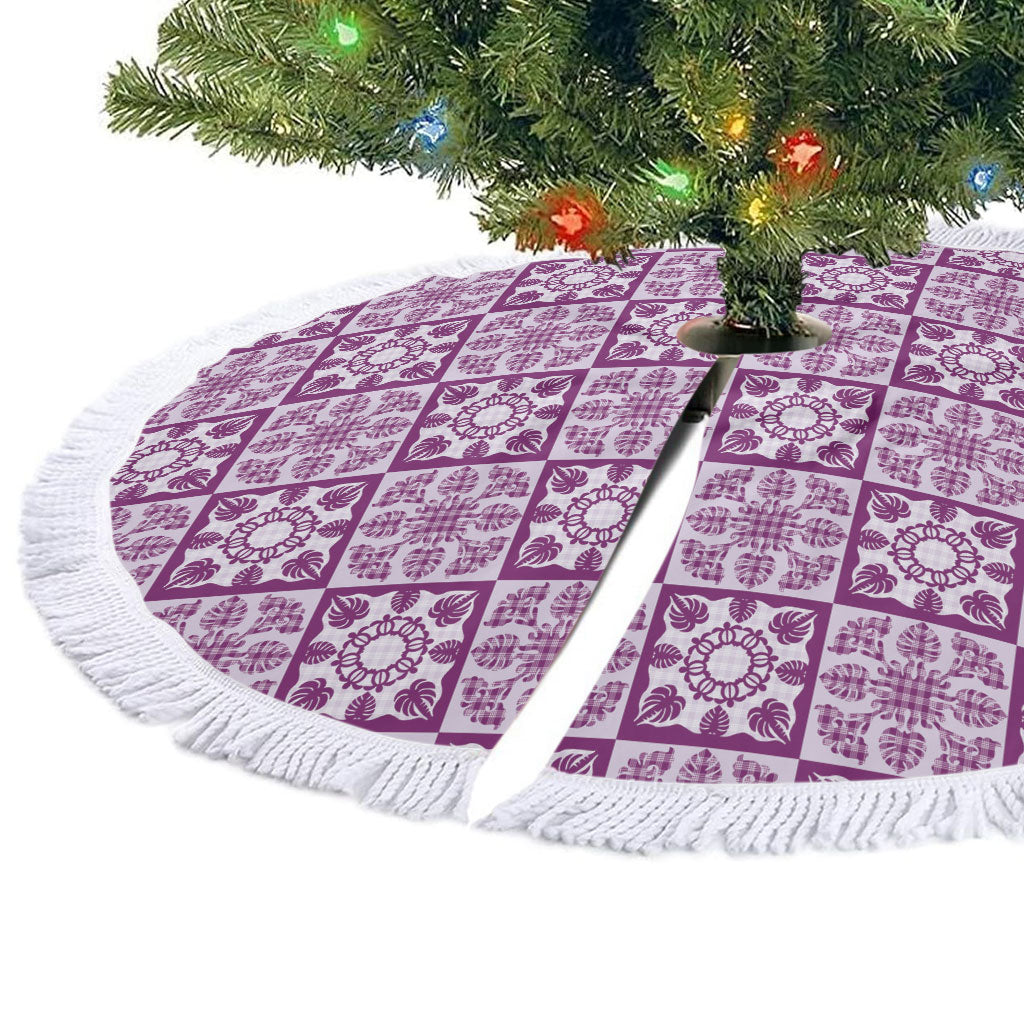 Poni Palaka Quilt Hawaii Tree Skirt Hawaiian Tropical Monstera Sea Turtle LT14 - Polynesian Pride