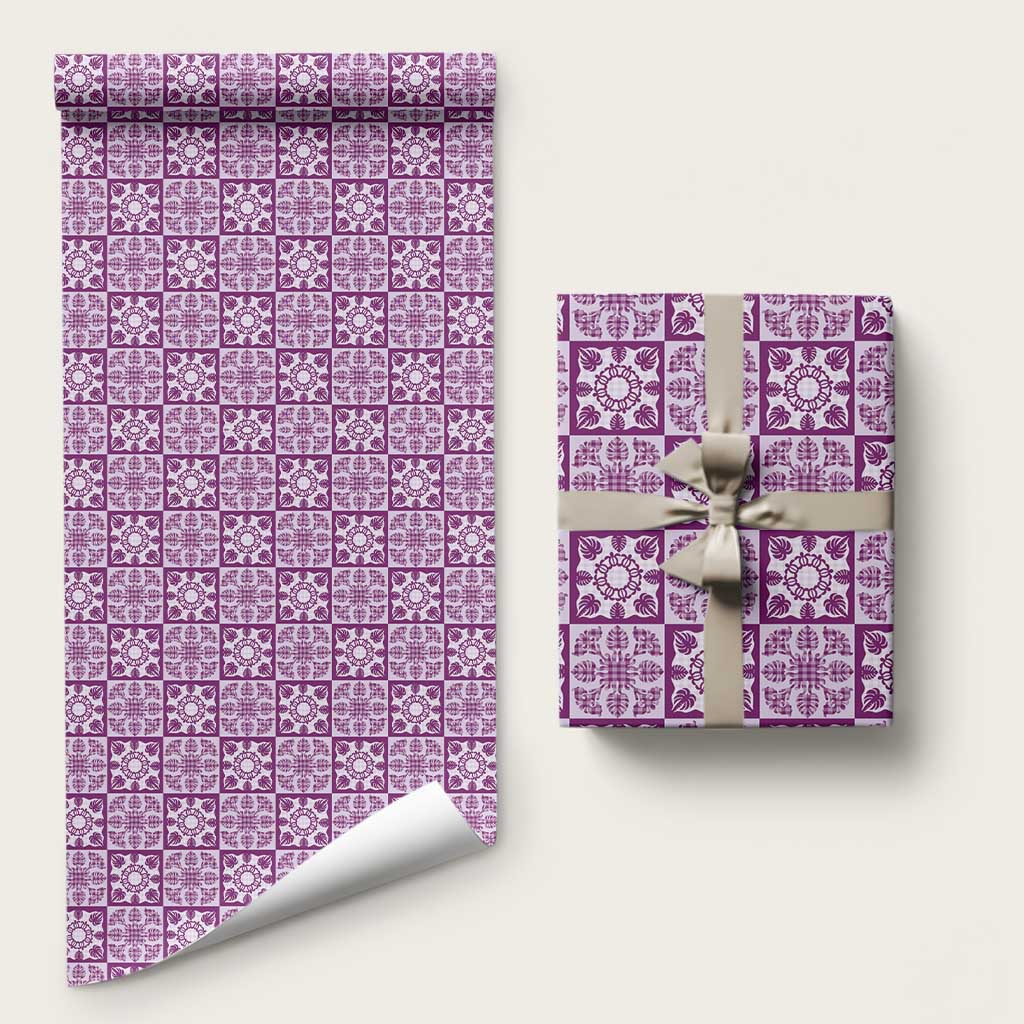 Poni Palaka Quilt Hawaii Wrapping Paper Hawaiian Tropical Monstera Sea Turtle