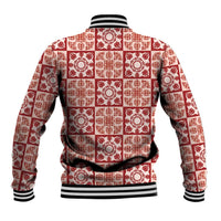 Ulaula Palaka Quilt Hawaii Baseball Jacket Hawaiian Tropical Monstera Sea Turtle