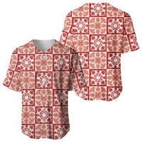 Ulaula Palaka Quilt Hawaii Baseball Jersey Hawaiian Tropical Monstera Sea Turtle