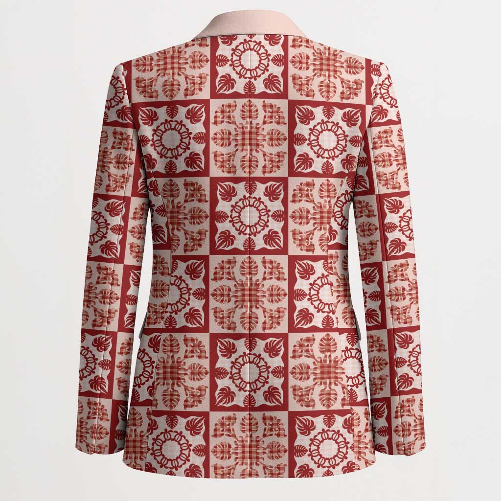 Ulaula Palaka Quilt Hawaii Blazer Hawaiian Tropical Monstera Sea Turtle