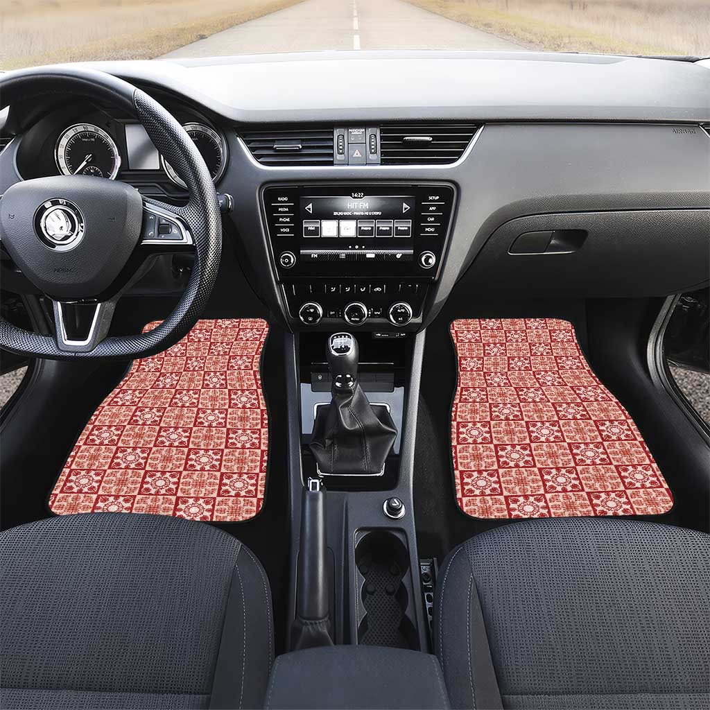 Ulaula Palaka Quilt Hawaii Car Mats Hawaiian Tropical Monstera Sea Turtle