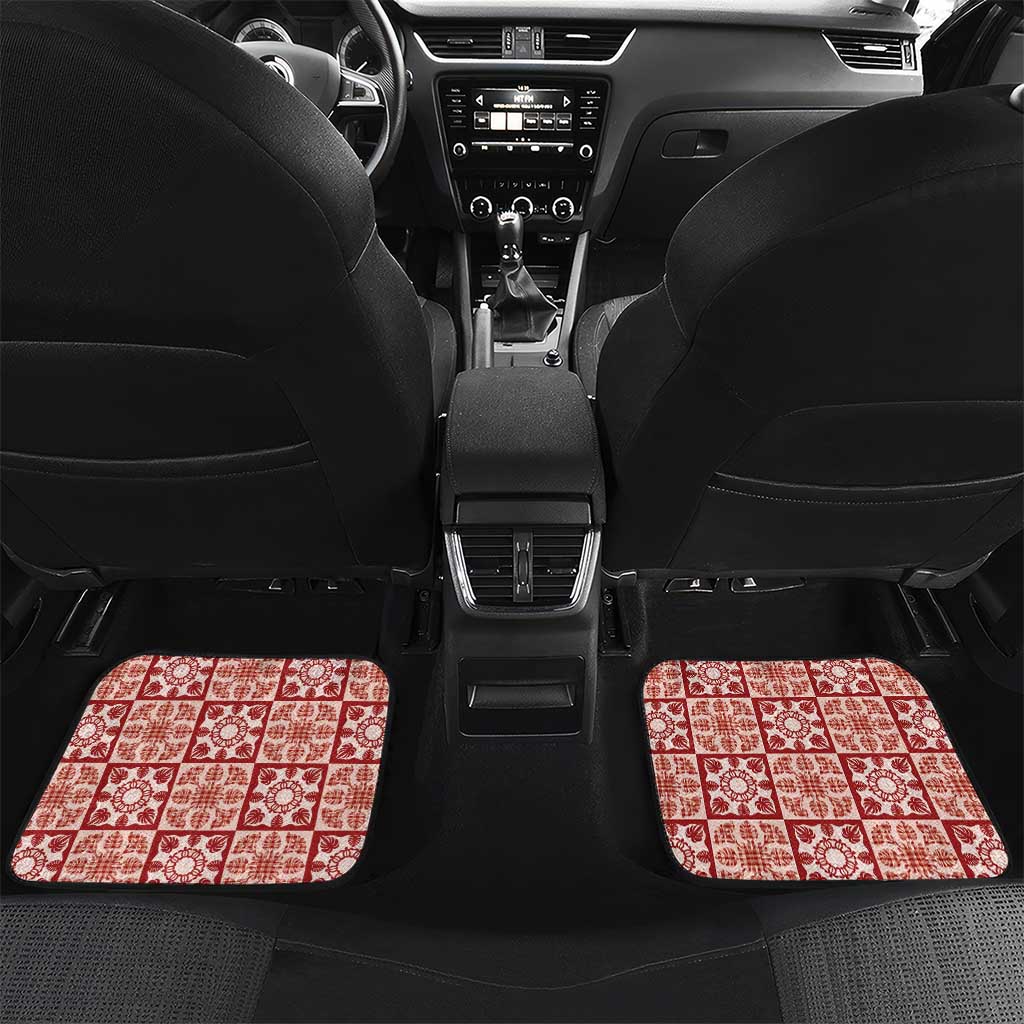 Ulaula Palaka Quilt Hawaii Car Mats Hawaiian Tropical Monstera Sea Turtle