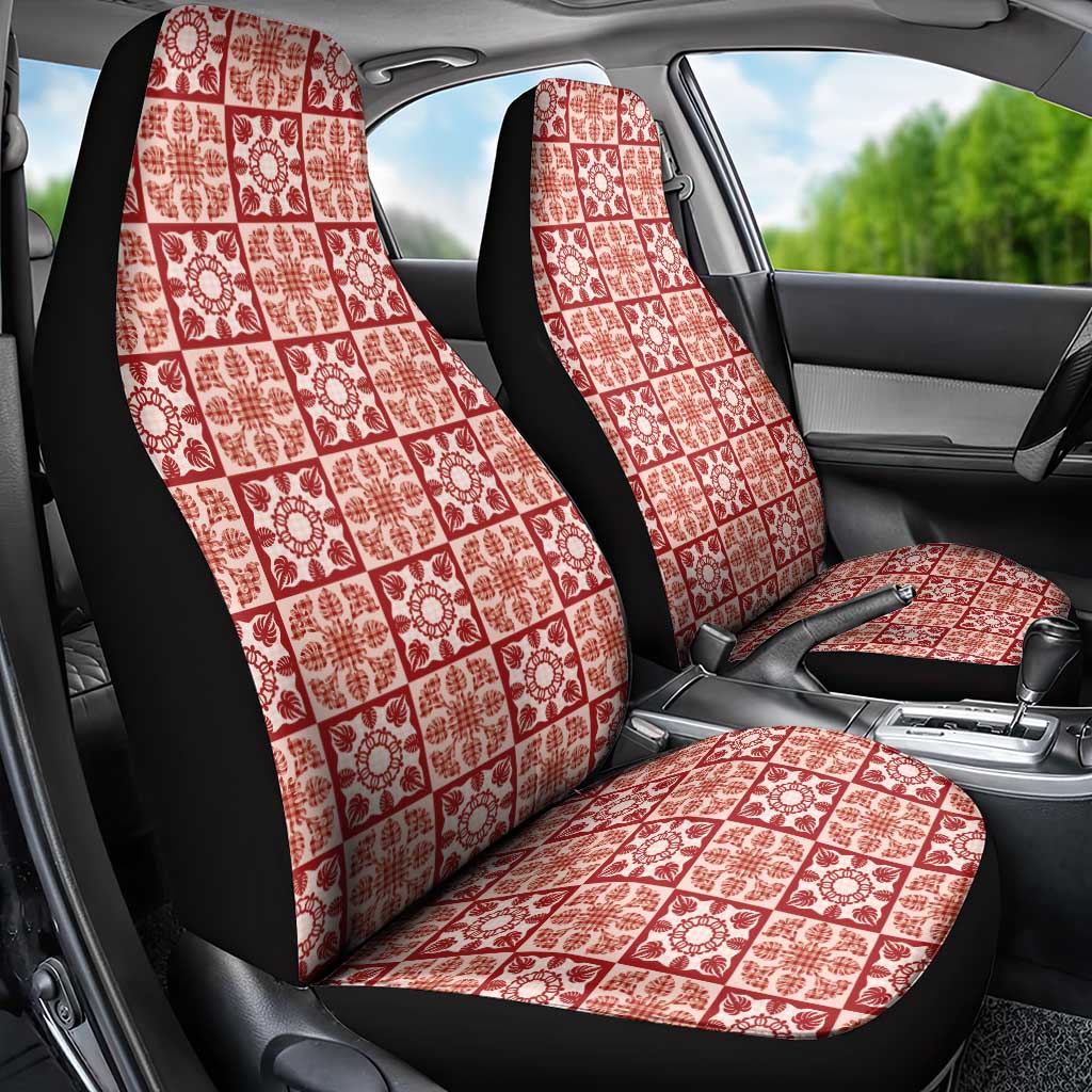 Ulaula Palaka Quilt Hawaii Car Seat Cover Hawaiian Tropical Monstera Sea Turtle