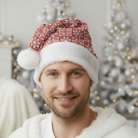 Ulaula Palaka Quilt Hawaii Christmas Santa Hat Hawaiian Tropical Monstera Sea Turtle LT14 - Polynesian Pride