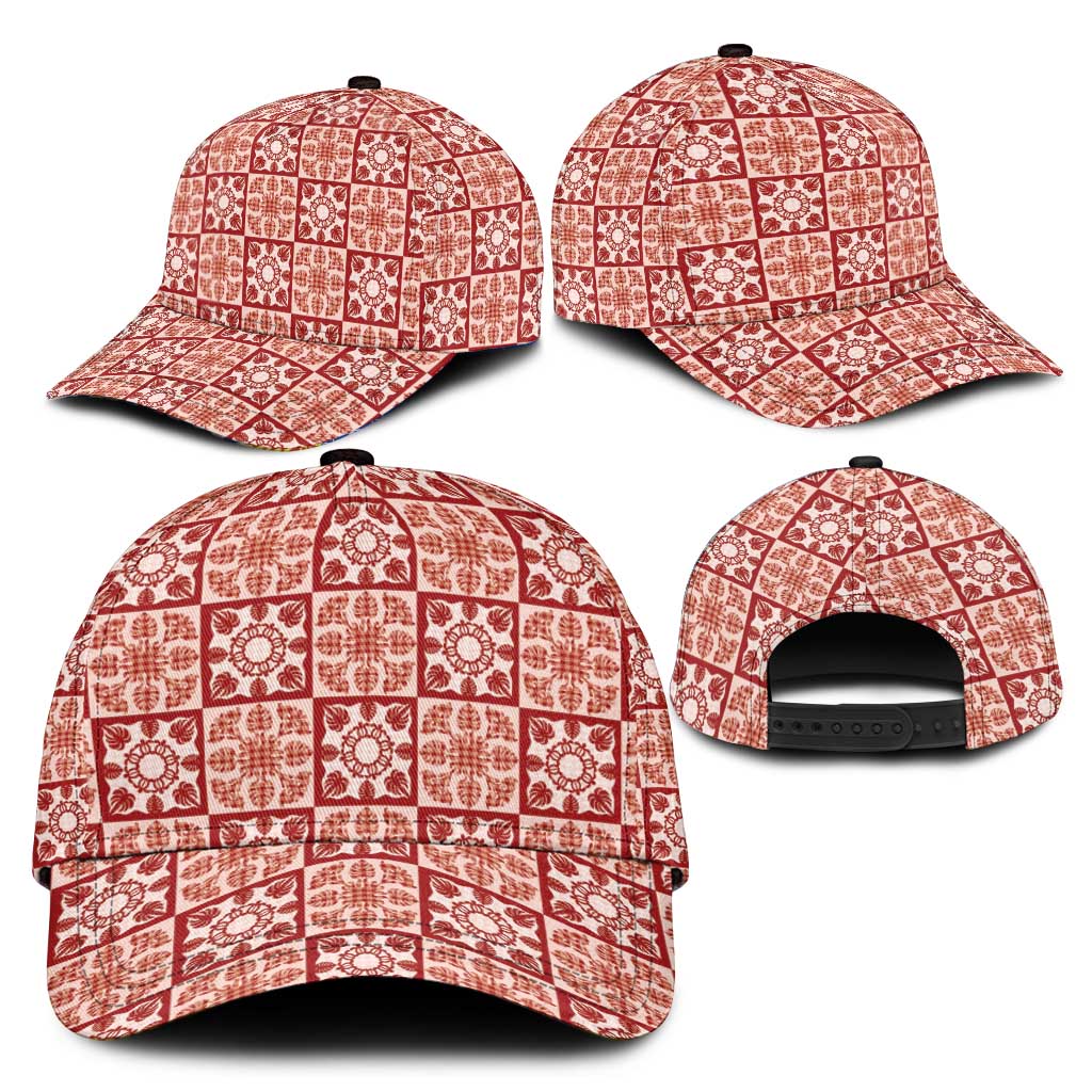 Ulaula Palaka Quilt Hawaii Classic Cap Hawaiian Tropical Monstera Sea Turtle